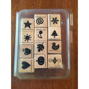 Stampin’ Up! Mini Medleys 12 Rubber Stamps Set 2000 Retired Scrapbooking Cards